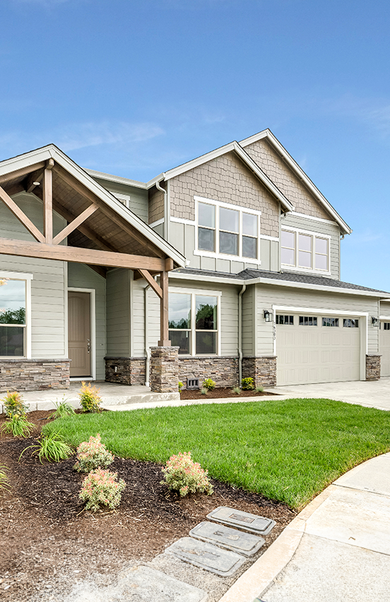 Modern home with tinted windows