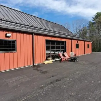 Commercial building with tinted windows