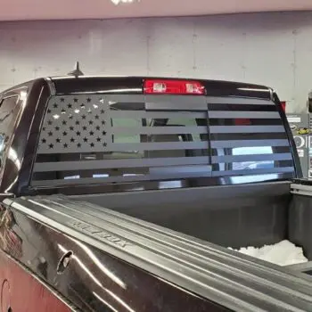 Truck rear window flag tint