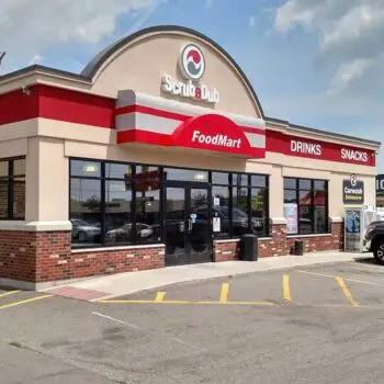 Convenience store with large windows