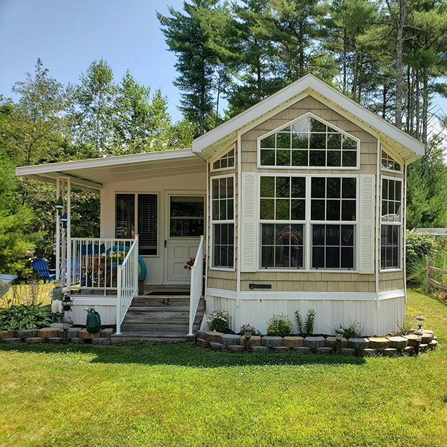 Residential home with large windows