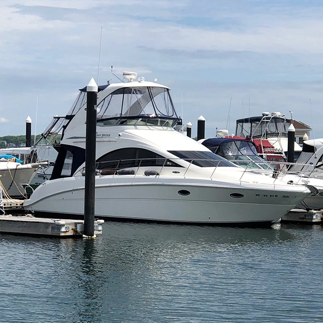 yacht with tinted cabin windows